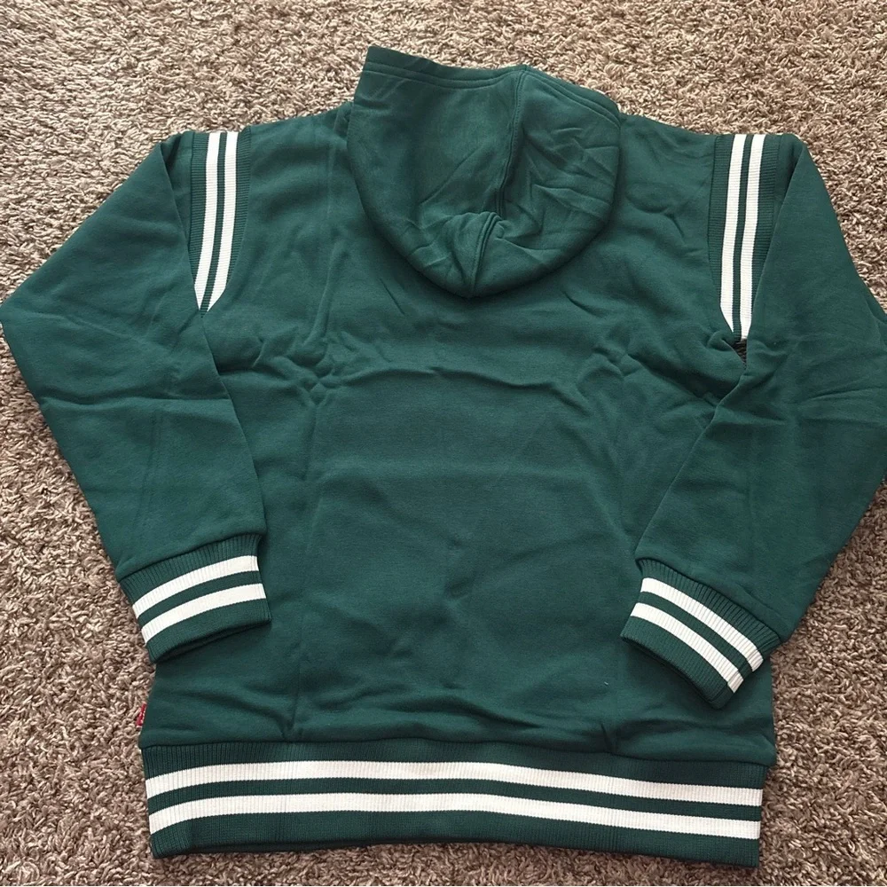 Levi's Teal Green Hoodie with White Stripe Details